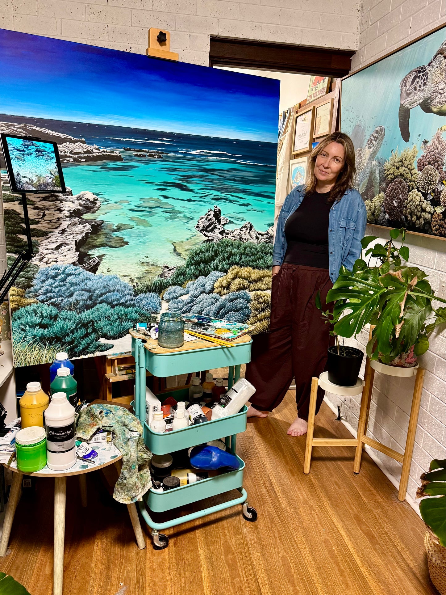 "Little Salmon Bay" - original acrylic on canvas 122 x 122cm FRAMED