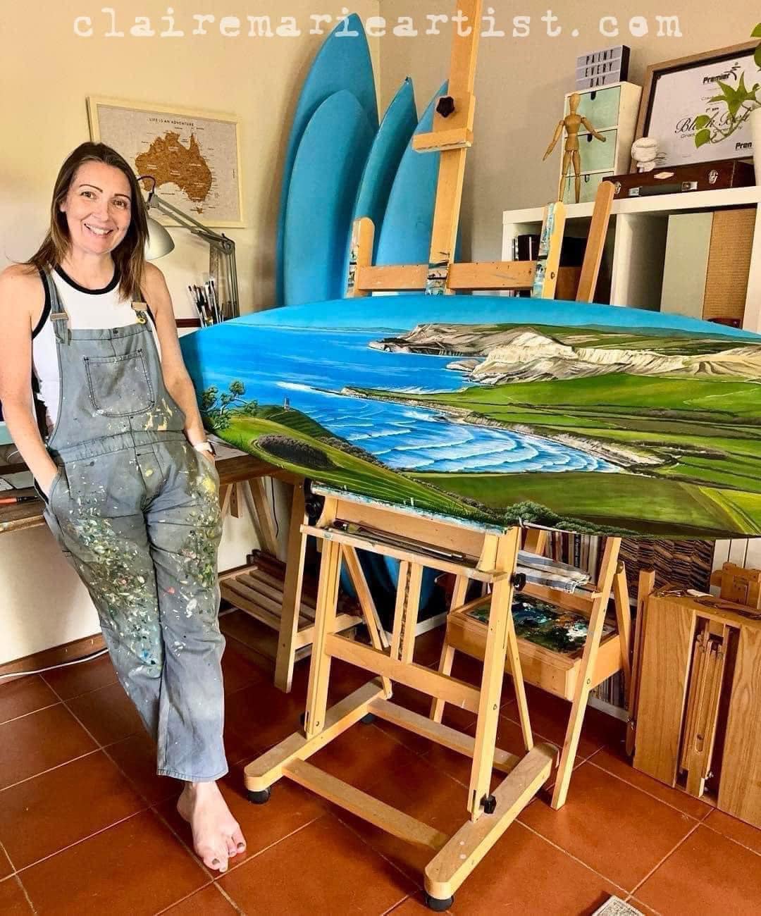 Custom Hand-Painted Surfboard Number 99 of 100 – Claire Marie Artist