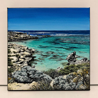 "Little Salmon Bay" original acrylic painting on canvas (200 x 200mm)