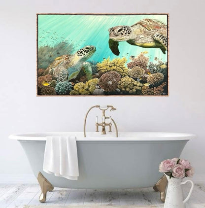 "Underwater Garden" - original painting in acrylic on canvas 122 x 76 cm FRAMED