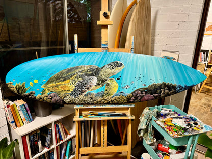 "Beam me up Scotty" Surfboard artwork