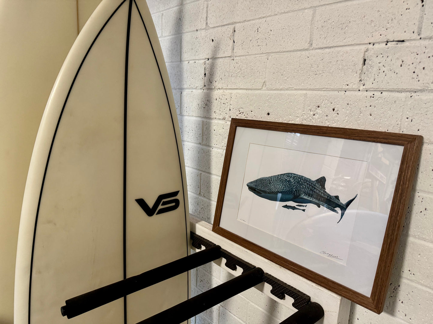 "Willow the Whale Shark" - Framed original acrylic painting on A3 paper