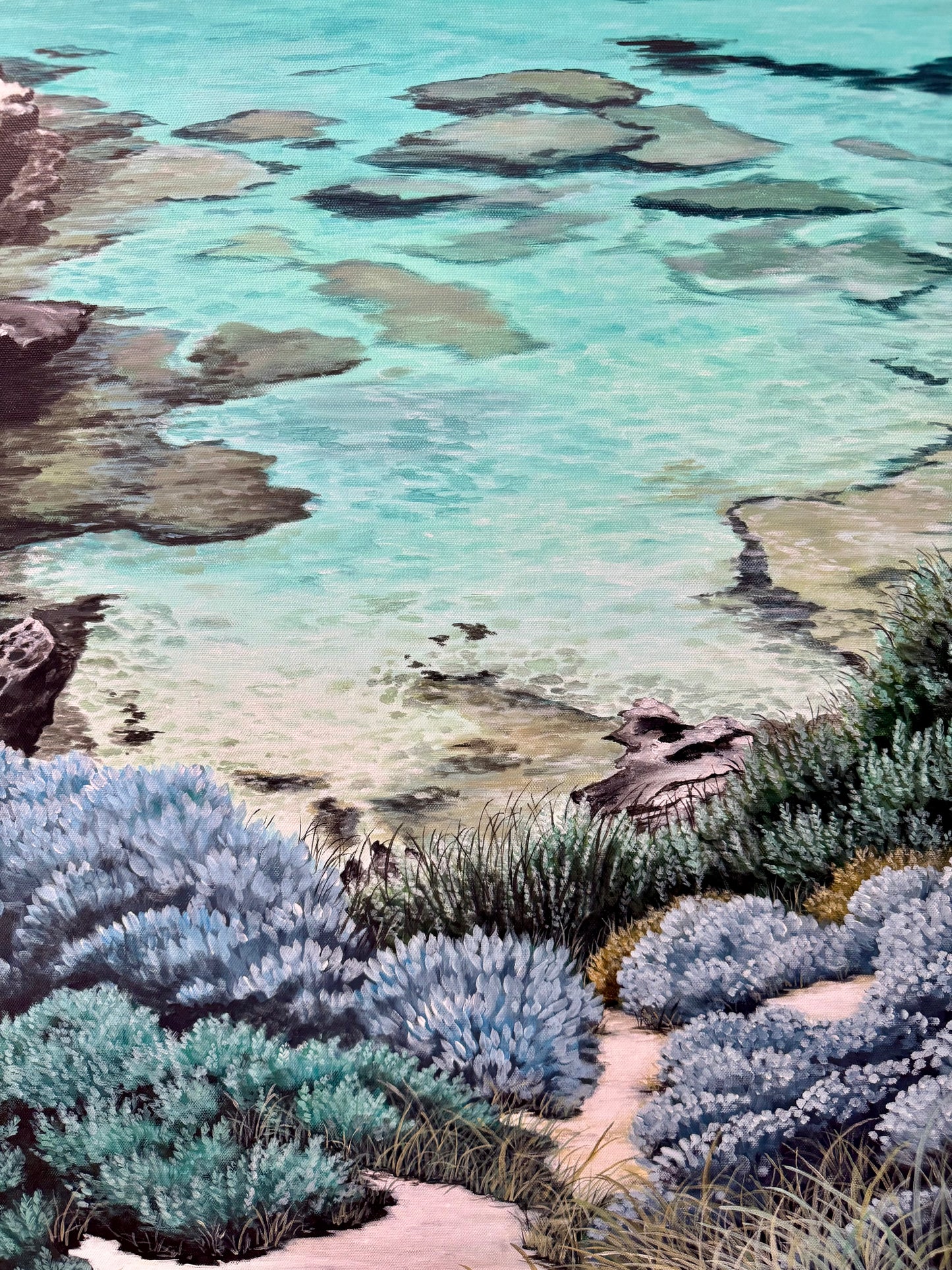 "Little Salmon Bay"  - original acrylic on canvas 122 x 122cm FRAMED