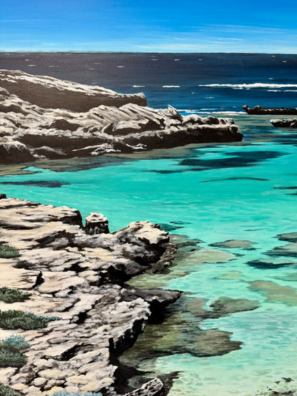 "Little Salmon Bay"  - original acrylic on canvas 122 x 122cm FRAMED