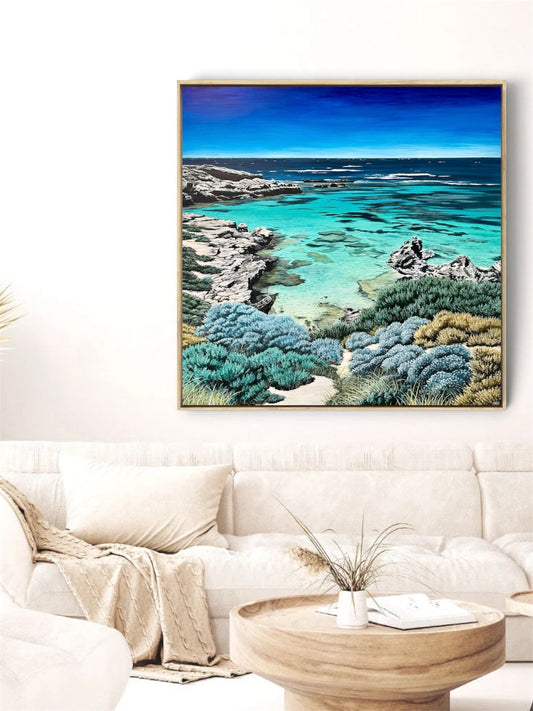 "Little Salmon Bay"  - original acrylic on canvas 122 x 122cm FRAMED